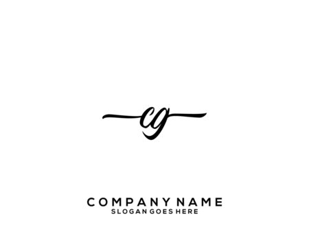 CG Initial handwriting logo template vector