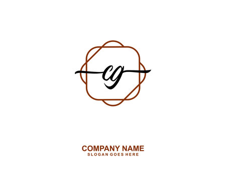 CG Initial handwriting logo template vector