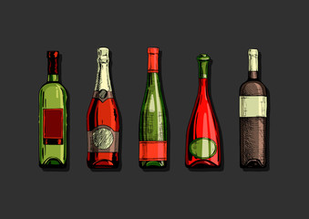 Poster - Set of wine bottle