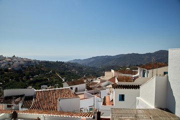 Wall Mural - Top view of typical village streets in southern Andalucia, Frigiliana town