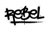 Fototapeta Młodzieżowe - graffiti rebel word sprayed in black over white