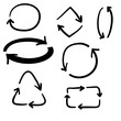 recycling symbol arrow with handdrawn doodle style vector