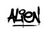 Fototapeta Młodzieżowe - graffiti alien word sprayed in black over white