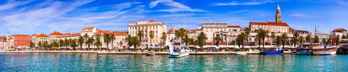 Wall Mural - Panorama of Split downtown and marine. Popular cruise and tourist destination in Croatia