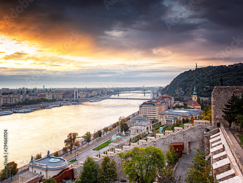 Sunset over Budapest, capital of Hungary