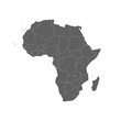 © kolibrico - Vector illustration of grey Africa map. Vector map.