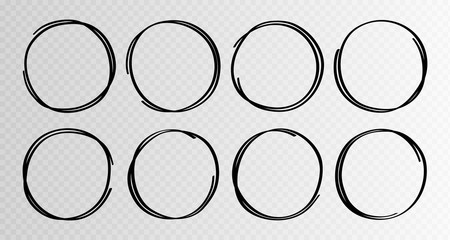 Wall Mural - Hand drawn circles sketch frame super set. Rounds scribble line circles. Vector illustrations
