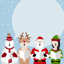 Christmas Characters Singing Poster