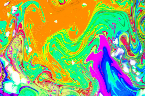 Abstract painting technique Ebru .Turkish style Ebru on the water with acryli...