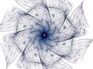 Poster - Abstract fractal color background with crossing circles and oval. Motion illustration.