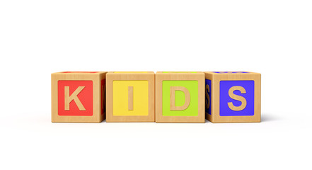 Fototapete - 3d rendering of alphabet toy blocks.
