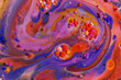 Vibrant abstraction of oil drops in ink