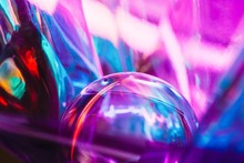 Abstract Shots Of Crystal Ball On Light Violet Colorful Backdrop