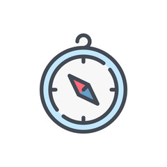 Poster - Compass color line icon. Navigation vector outline colorful sign.