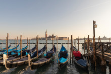 Gondola's At San Marco Docks, Venice