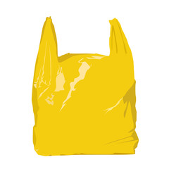 Wall Mural - yellow plastic bag vector illustration 