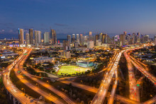 Highway Bridges At Sunset In Miami, USA