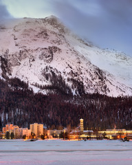 Fototapete - View of St Moritz in the Morning, Switzerland