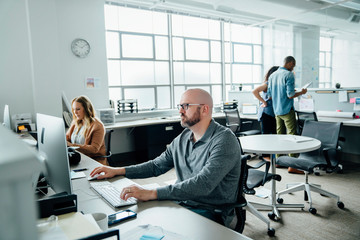 Man using computer in office
