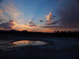 Sunset at Grand Prismatic Spring, Yellowstone National Park 2