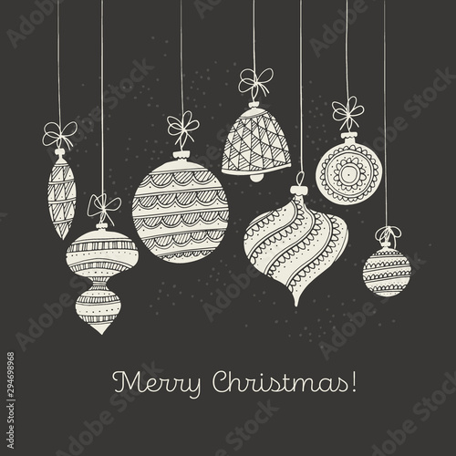 Elegant black-white xmas ba...