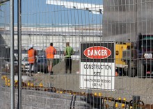 Danger Sign On Construction Site
