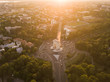 © guille Faingold/Stocksy - Drone view of Bucharest city square in sunshine
