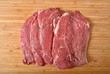Thin sliced beef steaks