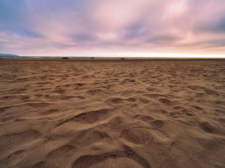 Wall Mural - wide angle shoot summer morning sand beach in the north coastline of Northern Ireland