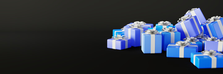 Infinite gift boxes, Christmas and party theme, original 3d rendering illustration