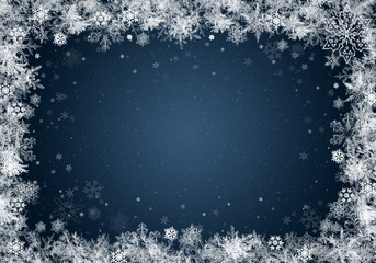 Blue Winter Background with snowflakes for your own creations