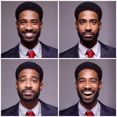 Poster - Portrait of a Beautiful young man in front of a colored background