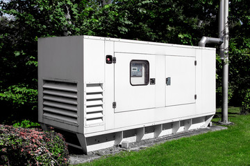 emergency generator for uninterruptible power supply, diesel installation in an iron casing with an 