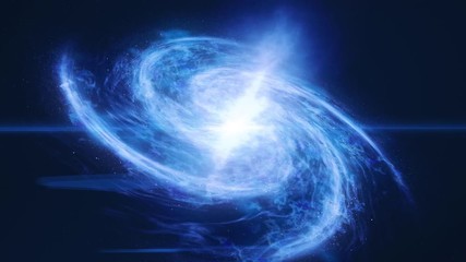 Wall Mural - 4k slow motion footage. the beautiful galaxy slowly rotates in place in space and glows brightly. an