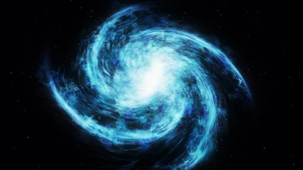 Wall Mural - space tourism and intergalactic travel concept. interstellar spiral galaxy. 4k video. close-up.