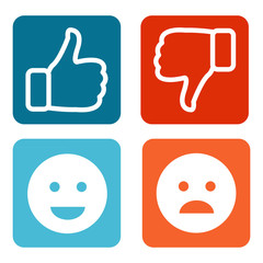 Leinwandbilder - Like and Dislike Icon Set