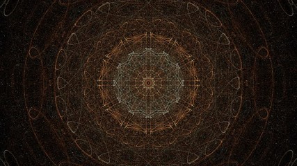 Wall Mural - circular mandala pattern of small particles moves slowly then fades to black