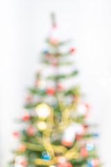 Leinwandbilder - abstract bokeh christmas tree decorate with ball and string lights.Holiday celebration festival.