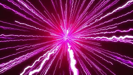 Poster - Computer generated abstract background from many lightning from a central point, 3D rendering of an electric discharge