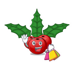 Canvas Print - Shopping christmas holly berry isolated the mascot