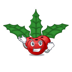 Sticker - Successful christmas holly berry isolated the mascot