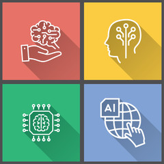 Poster - artificial intelligence - vector icon for graphic and web design.