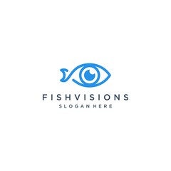 Wall Mural - vision design logo or fish with eyes