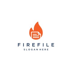 Wall Mural - technology logo design, or fire with documents