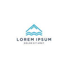 Wall Mural - logo design landscape, or mountain with the sea