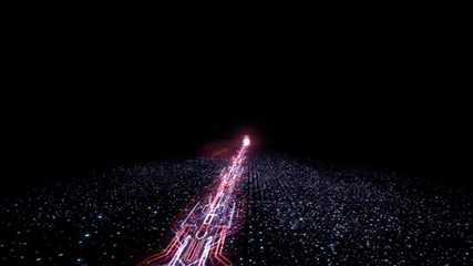 Poster - Transfer and storage of data sets/Abstract background with animation moving of lines for fiber optic network. Data transmission channel. Motion of digital data flow. Transferring of big data