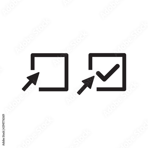 check mark logo icon tick symbol in the box accept okey check mark symbol for approvement or cheklist computer mouse click cursor arrow icon cursor icon check mark vector buy this adobe stock