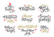 © alex_cardo - Winter season greetings black ink inscriptions set
