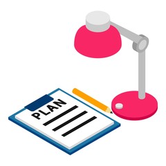 Planning icon. Isometric illustration of planning vector icon for web