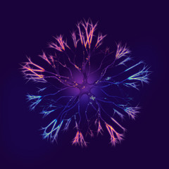 Poster - Organic symmetrical shape, neuron firing. 3D rendering.
